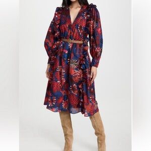 Farm Rio animal tapestry midi dress